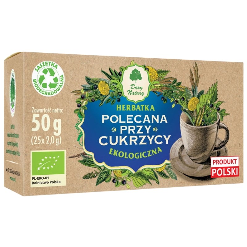 HERBATKA POLECANA PRZY CUKRZYCY 50G (25X2,0G) DARY NATURY
