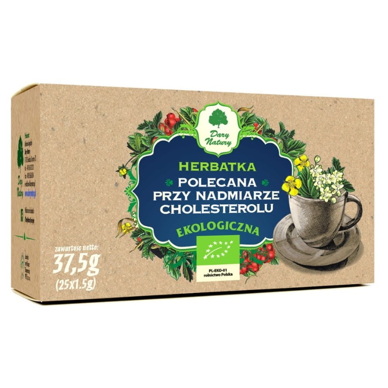 HERBATKA POLECANA PRZY NADMIARZE CHOLESTEROLU 37,5G (25X1,5G) DARY NATURY