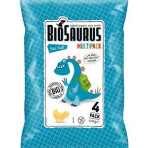 CHRUPKI KUKURYDZIANE DINOZAURY BEZGLUTENOWE Z SOLĄ MORSKĄ 4X15G
