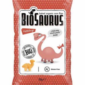 CHRUPKI KUKURYDZIANE DINOZAURY KETCHUPOWE BEZGLUTENOWE 50G