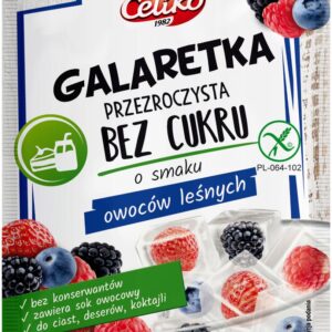 GALARETKA PRZEZROCZYSTA BEZ CUKRU O SMAKU OWOCÓW LEŚNYCH 14G CELIKO