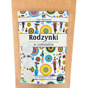 PIĘĆ PRZEMIAN RODZYNKI W CZEKOLADZIE BEZ DODATKU CUKRU 120G