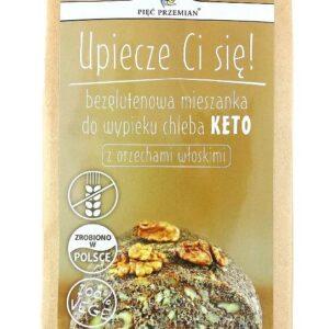 MIESZANKA NA CHLEB BEZGLUTENOWY KETO Z ORZECHAMI WŁOSKIMI 500G PIĘĆ PRZEMIAN