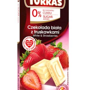 CZEKOLADA BIAŁA Z TRUSKAWKAMI BEZ DODATKU CUKRU 75G TORRAS