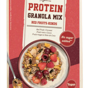GRANOLA PROTEINOWA Z OWOCAMI CZERWONYMI I KAKOSEM BEZ DODATKU CUKRU 300G VERIVAL