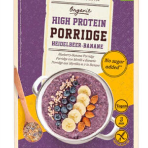 OWSIANKA PROTEINOWA Z BORÓWKĄ I BANANEM BEZ DODATKU CUKRU BEZGLUTENOWA 350G VERIVAL