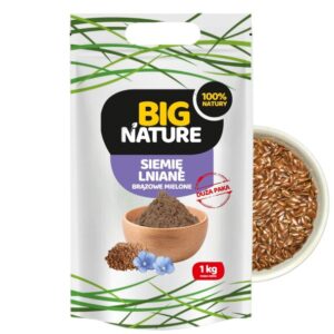 SIEMIĘ LNIANE BRĄZOWE MIELONE 1KG DUŻA PAKA BIG NATURE