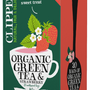 HERBATA ZIELONA Z TRUSKAWKĄ FAIR TRADE BIO (20 x 2 g) 40 g - CLIPPER