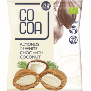 MIGDAŁY W BIAŁEJ POLEWIE KOKOSOWEJ BIO 70 g - COCOA