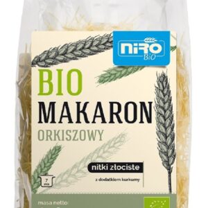 MAKARON (ORKISZOWY Z KURKUMĄ) NITKI ZŁOCISTE BIO 250 g - NIRO