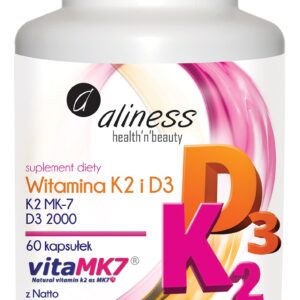 Witamina K2 MK-7 100 µg z Natto + D3 ALINESS