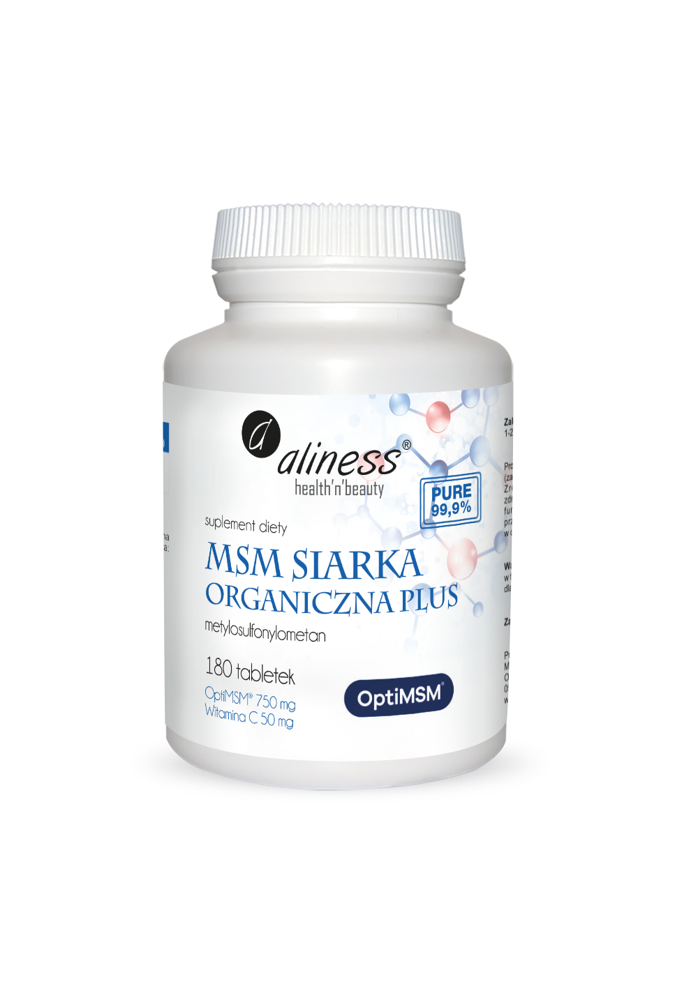 MSM Siarka Organiczna PLUS x 180 tabletek ALINESS