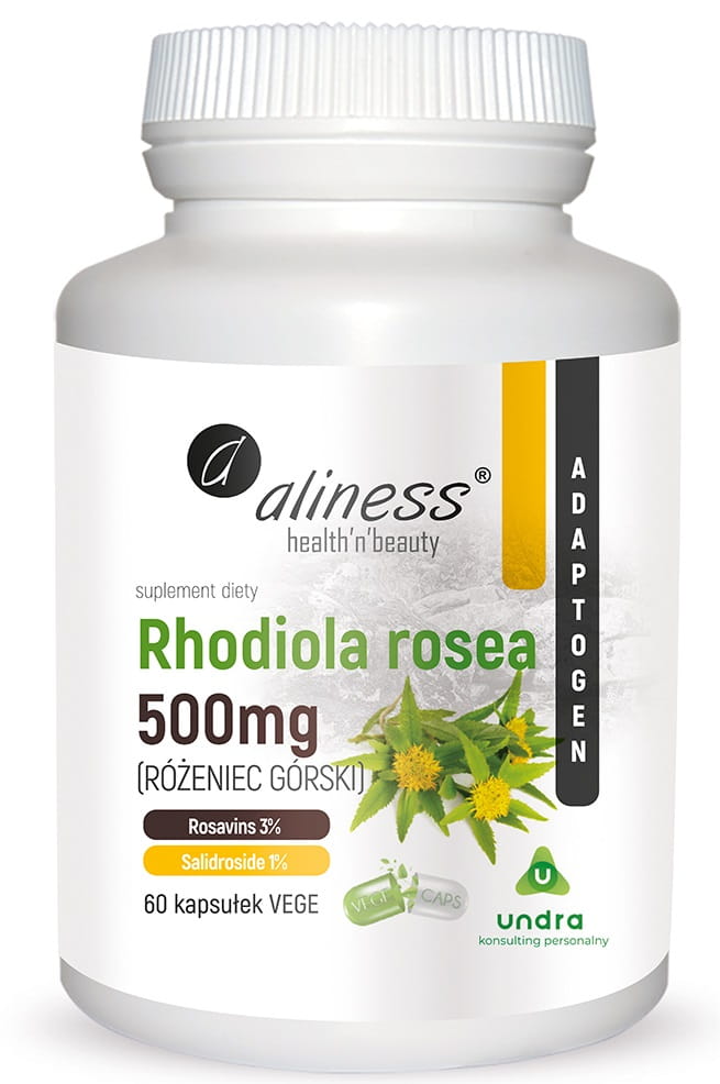 Rhodiola rosea (różeniec górski) 500mg x 60 Vege caps ALINESS