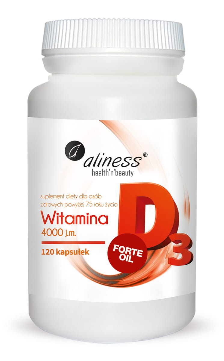 Witamina D3 FORTE oil 4000 j.m. 120 kapsułek ALINESS